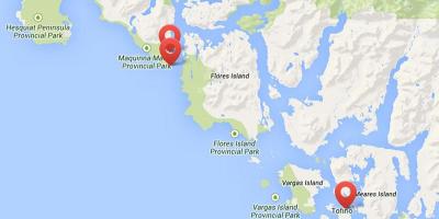Карта на остров Ванкувър горещи извори