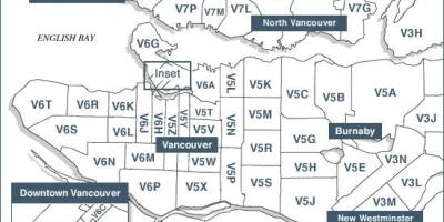 Остров Ванкувър пощенски кодове картата