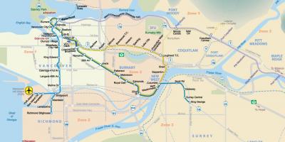 Ванкувър картата на метрото 