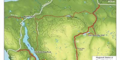 Карта на остров Ванкувър пещери