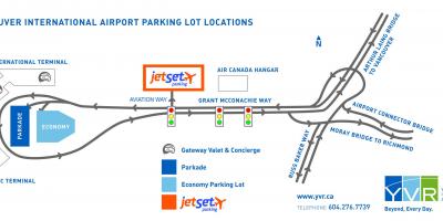 Ванкувър карта на паркинги летище 