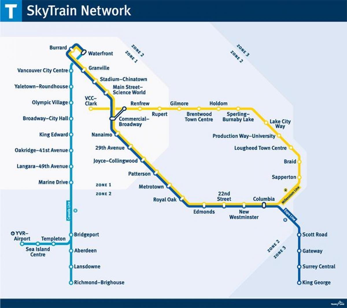 линия skytrain картата