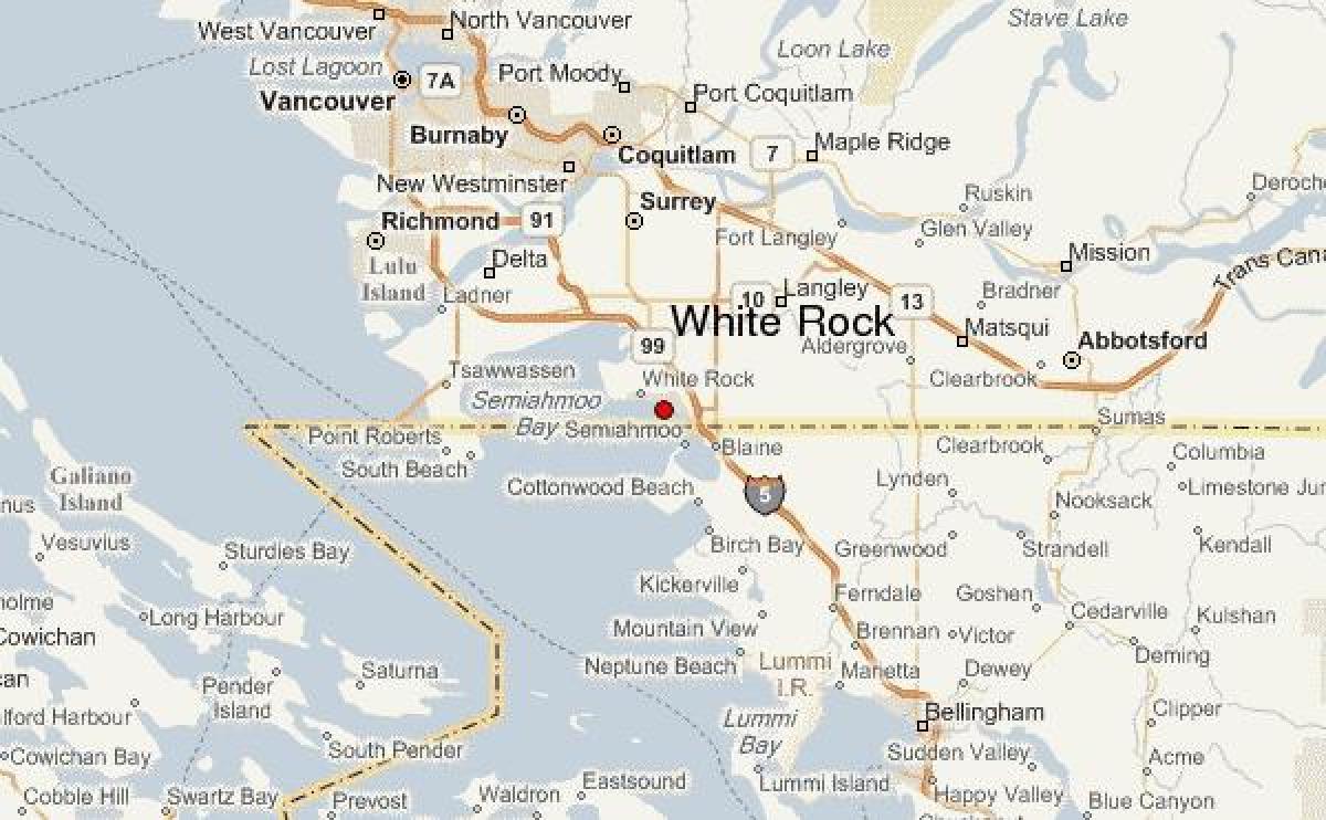 Карта на Бялата скала Ванкувър
