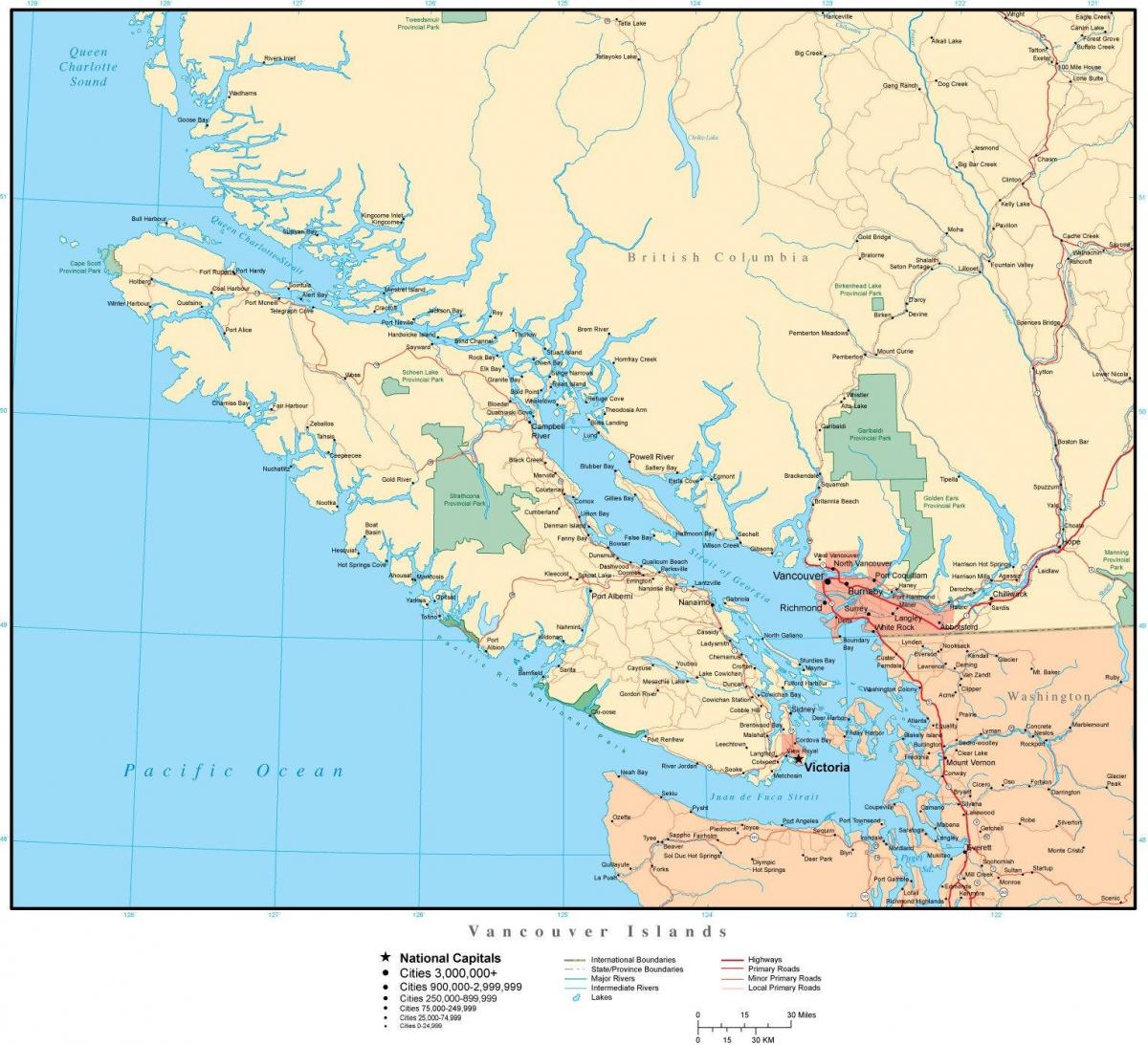 Карта Ванкувър вектор
