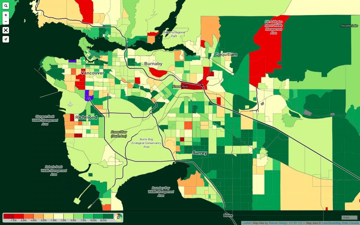 Карта Ванкувър демографията
