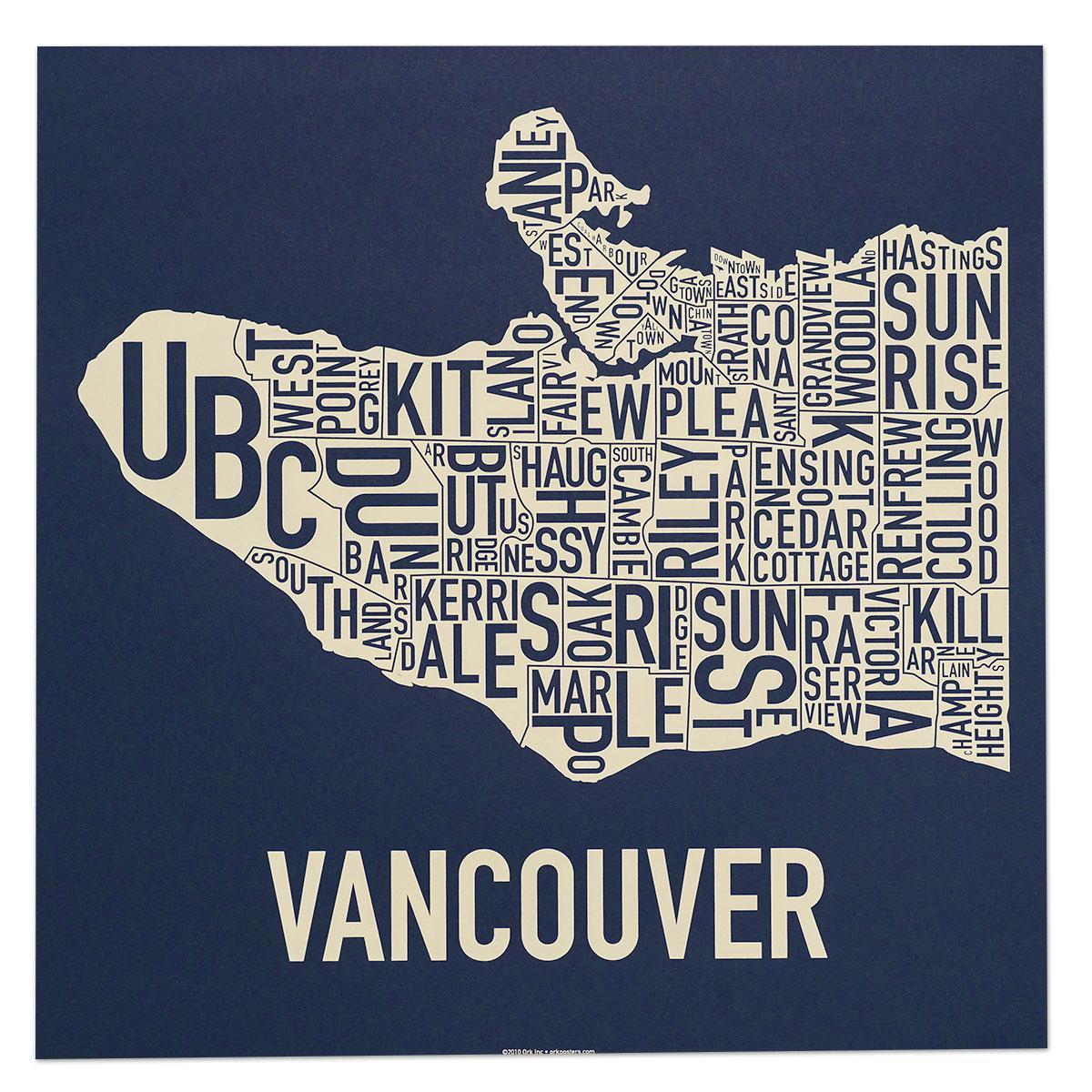 Карта Ванкувър печат