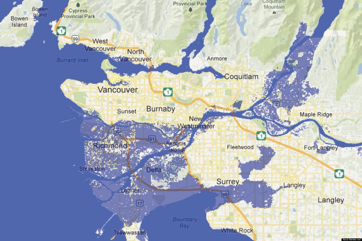 Карта Ванкувър флуд