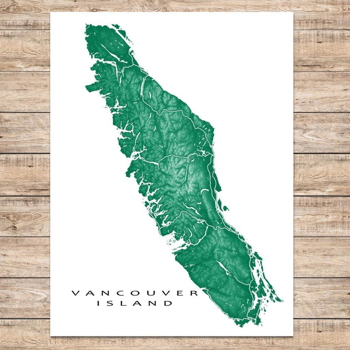 Карта на остров Ванкувър изкуство