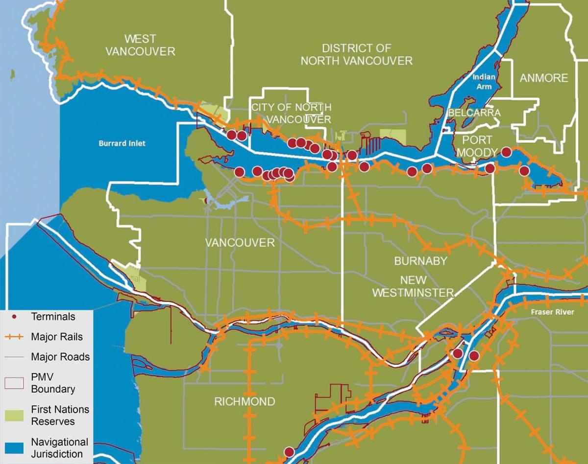 Карта на Северен Ванкувър
