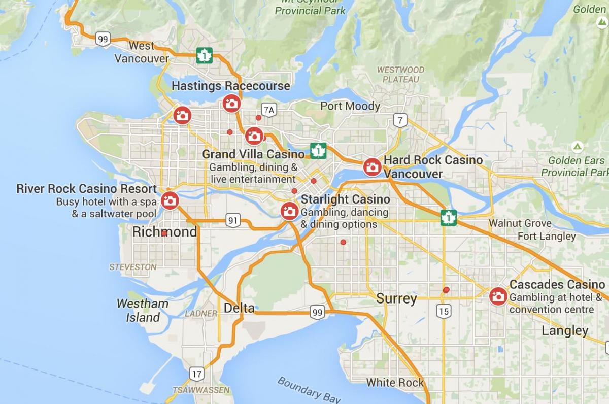 Карта Ванкувър казино