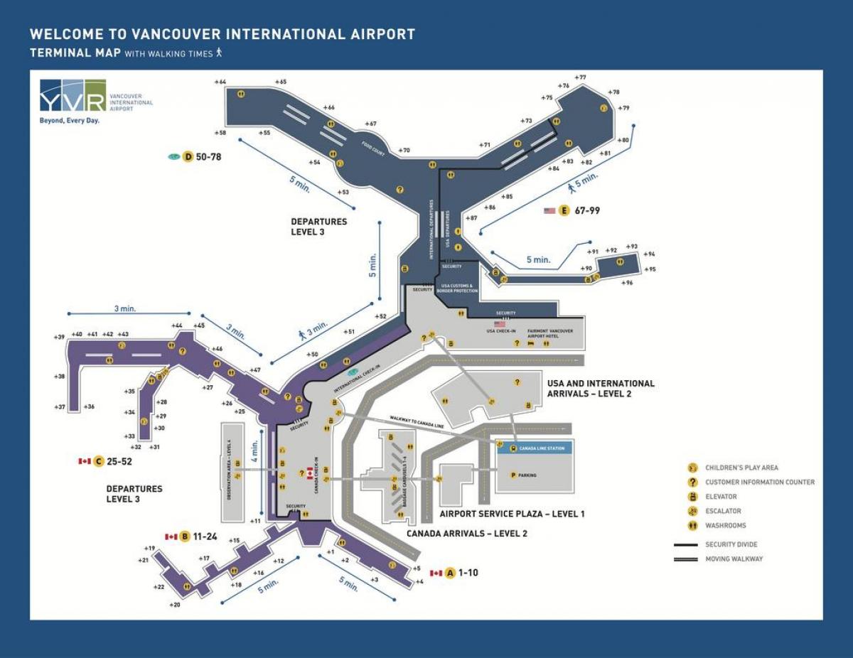 летището на Ванкувър, Канада карта