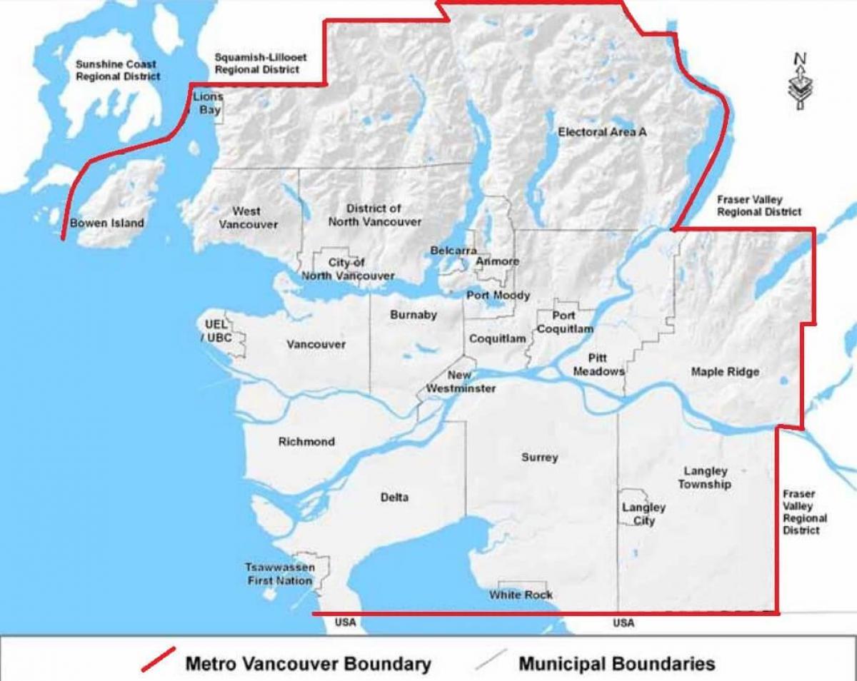 карта на Метрото Ванкувър 