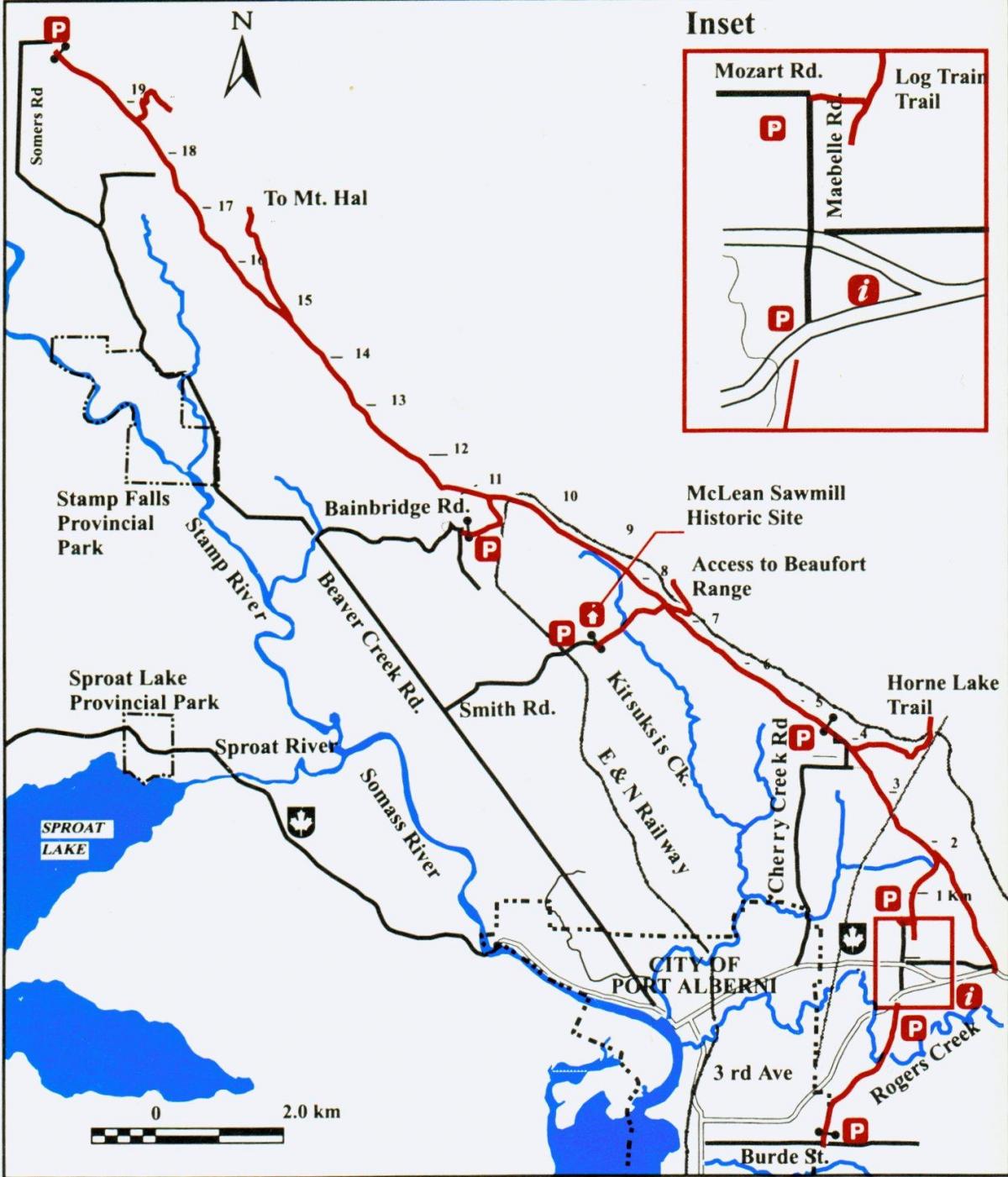 Карта на остров Ванкувър жп