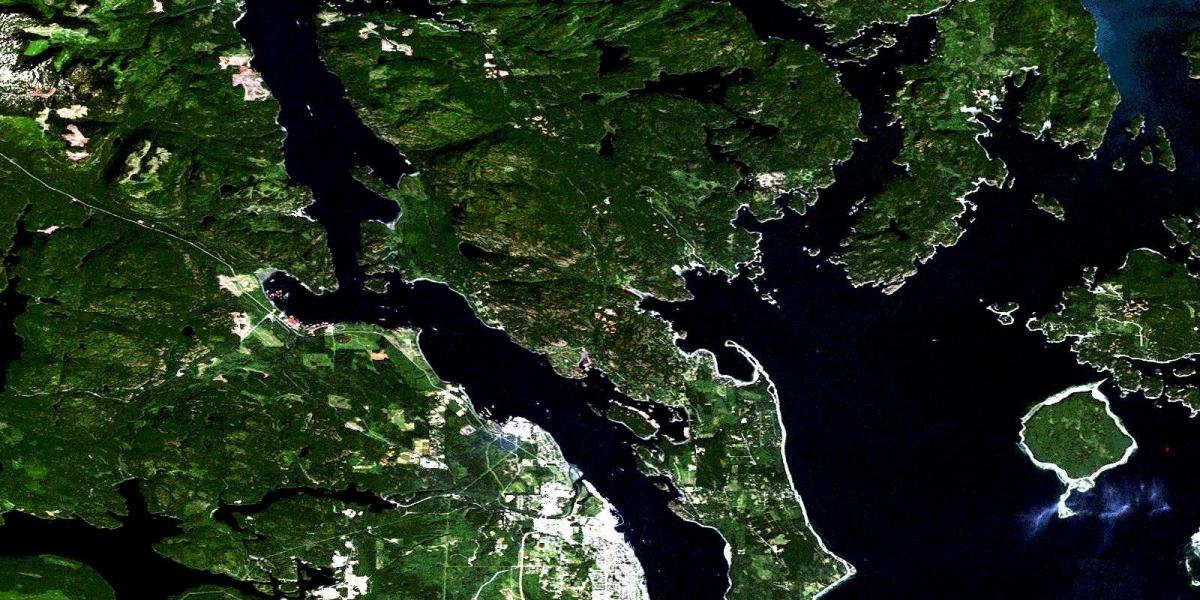 Карта на острова сателитна Ванкувър 