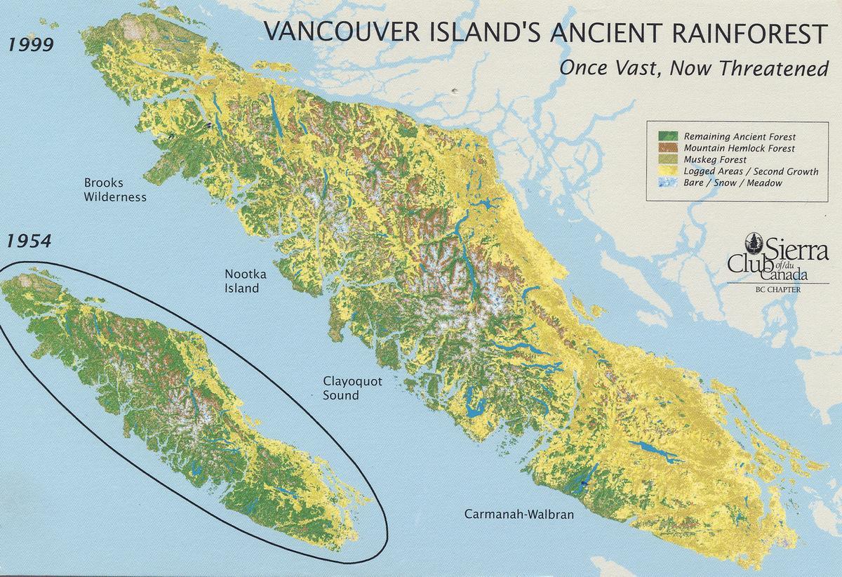 тропически остров Ванкувър карта