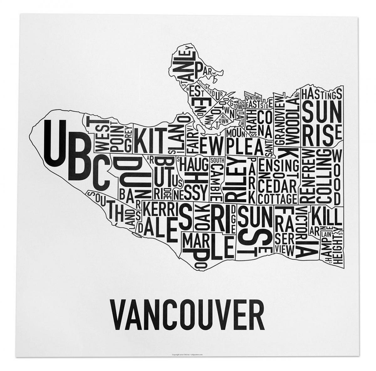Карта плакат Ванкувър 