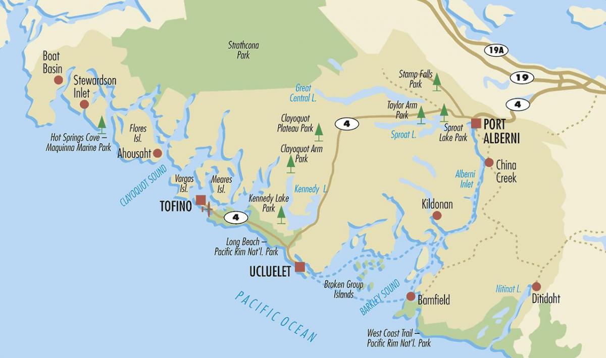 Карта юклулет остров Ванкувър 