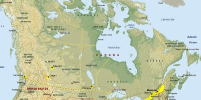 Карта на пресичане на границата на Ванкувър