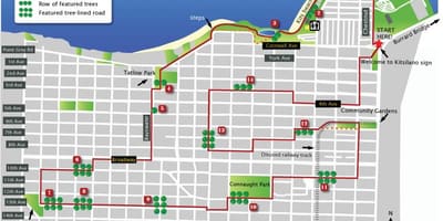 Карта Kitsilano във Ванкувър