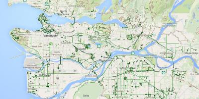 Карта на Метрото Ванкувър колоездене