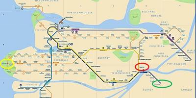 Карта на метрото Мейпъл Ридж в Ванкувър