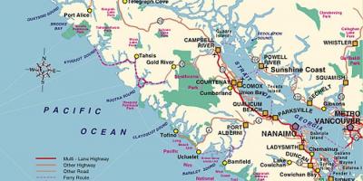 Къмпинг на Остров Ванкувър карта