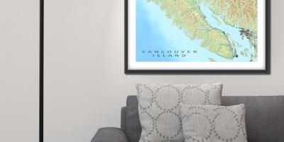 Карта на остров Ванкувър стени